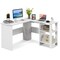 Costway L-shaped Corner Computer Desk Home Office Writing Workstation with Storage Shelves